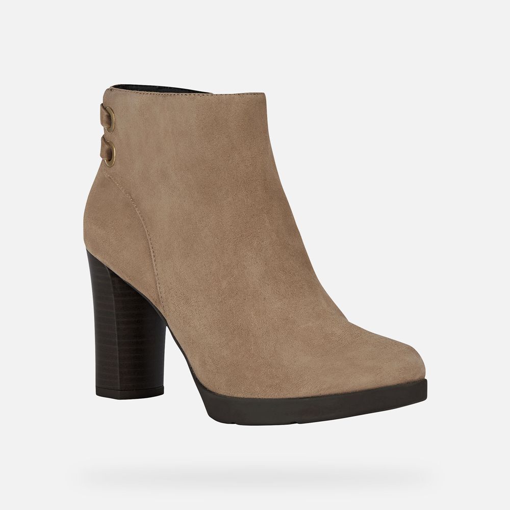 Geox Ankle Boots Dark Beige Anylla - Geox Womens Shoes - KUIBFE456